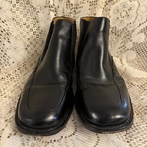 Brass Boot Men's US 10.5 Black Leather Square Toe Ankle Boots